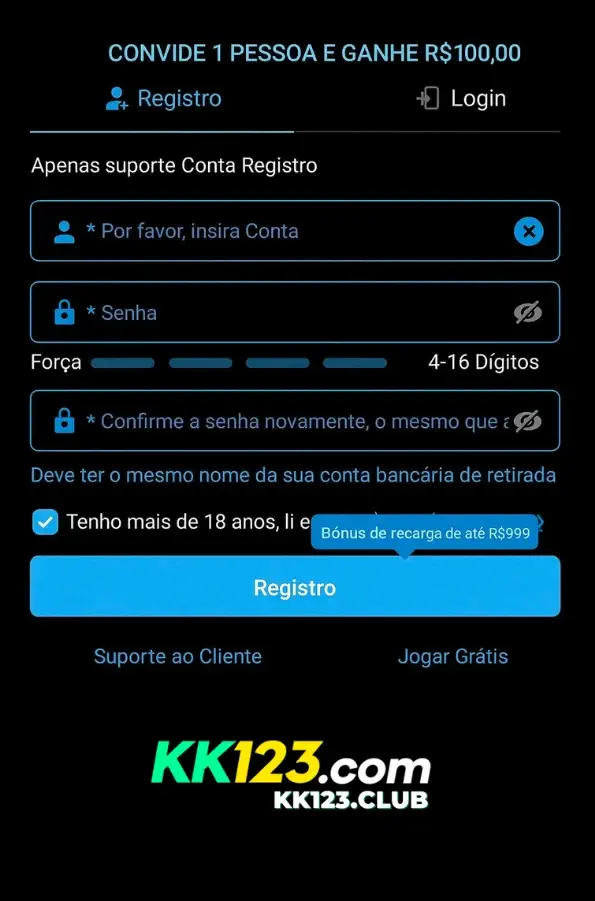 registro e login